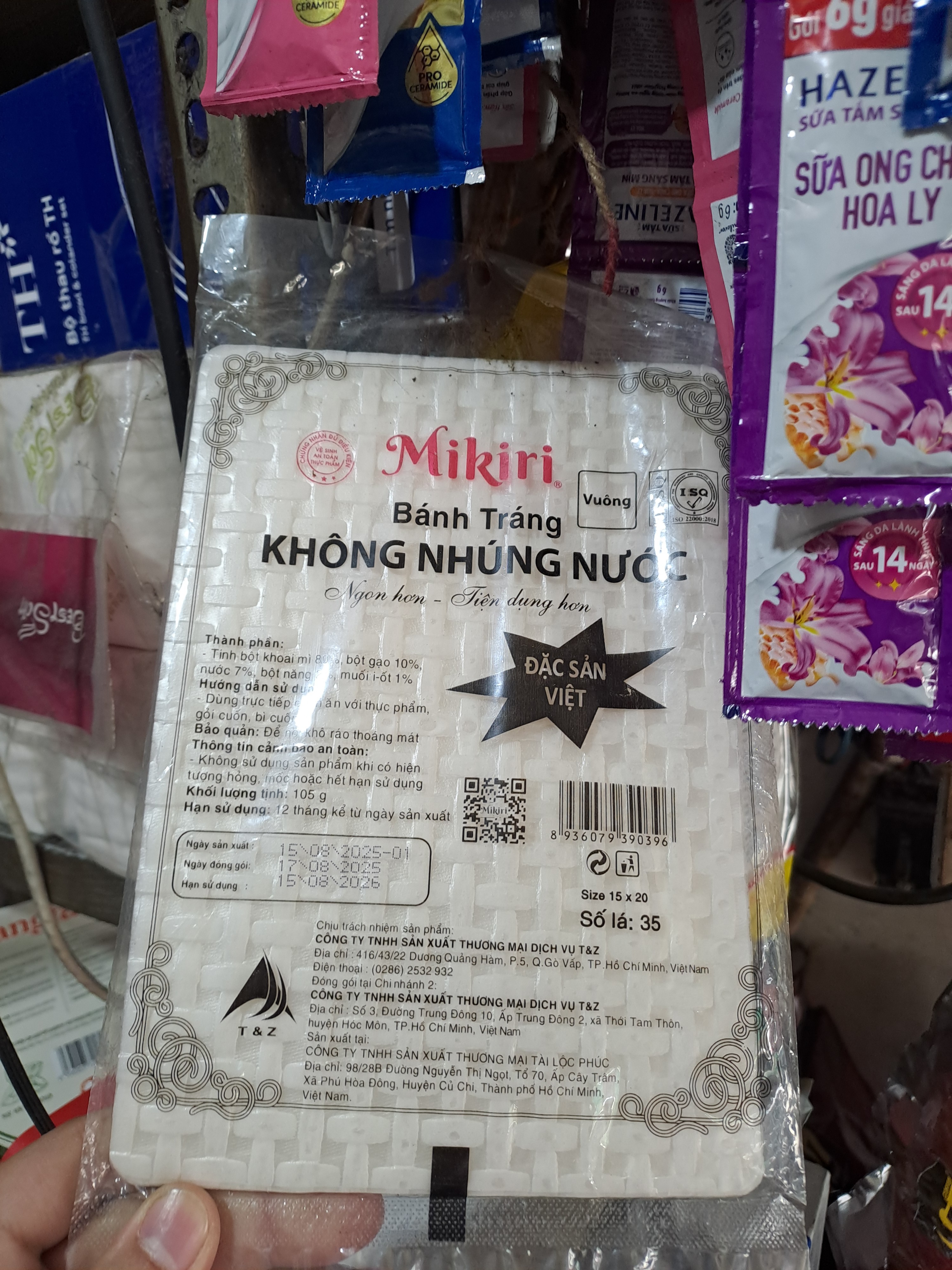 Bánh tráng không nhúng nước Mikiri 35 lá